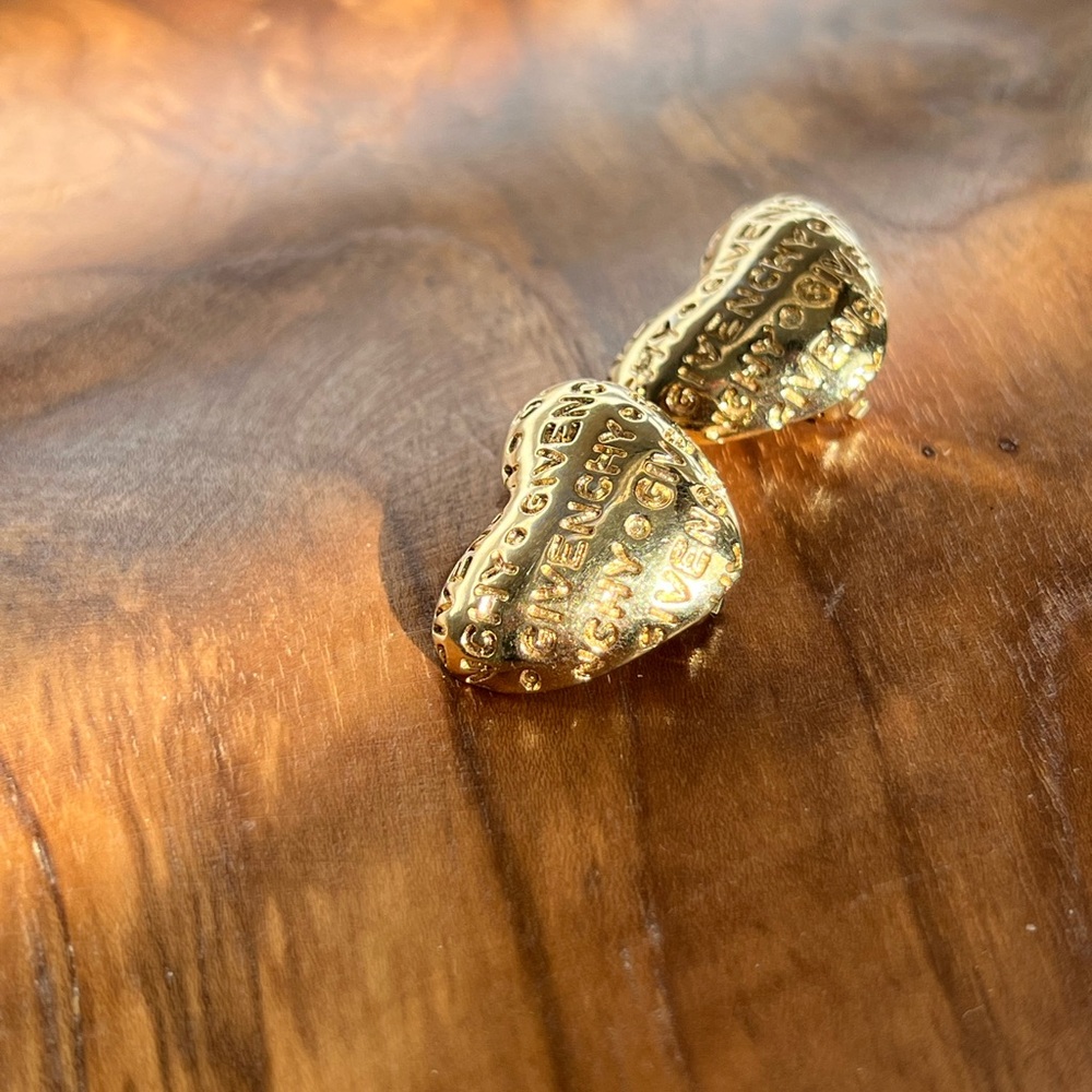 Givenchy Heart Logo Vintage Clip On Earrings